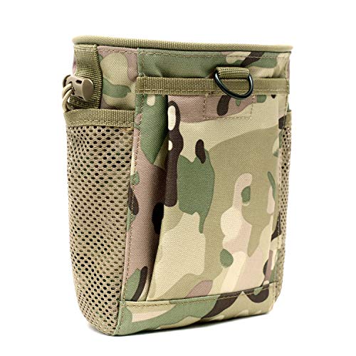 Tactical Molle Drawstring Magazine Dump Pouch, Adjustable Military Utility Belt Fanny Hip Holster Bag Outdoor Ammo Pouch (Cp) #TOP2