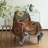 Pretyw Aztec Throw Blanket Southwest Blankets with Tassels Cozy Reversible Southwestern Navajo Throw Blanket Multi-Function for Couch Chair Sofa Bed Outdoor Travel 63 x 51 Inches