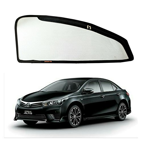 Commander Car Sun Shade with Zipper for Toyota Corolla Altis (Set of 4, Black)