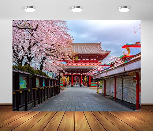 BELECO 7x5ft Fabric Japan Backdrop Tokyo Temple Backdrop for Photography Sensoji Temple in Asakusa...