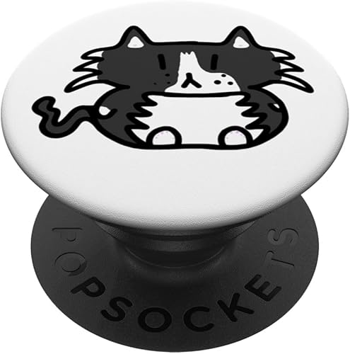 Lindo esmoquin gato PopSockets intercambiables PopGrip