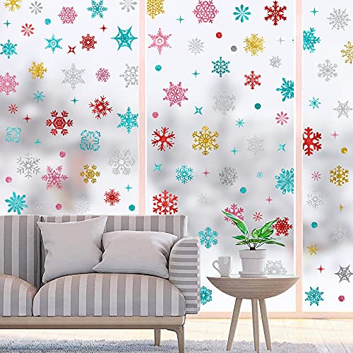 image for AM AMAONM  Amaonm Removable 93PCS Christmas Static Glitter Snowflake W