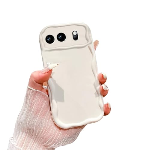 KOOLRIVER�EFor Pixel10 Pro �P�[�X �N���A �E�F�[�u �g�^ �Ȃ݂Ȃ� Pixel 10 Pro �J�o�[ ���� �g�� �ϏՌ� TPU �\�t�g�P�[�X �X�g���b�v�z�[���t�� For �s�N�Z��10 �v��(�z���C�g)