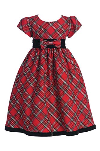 Made in USA Toddler Christmas Dresses for Girls, Red Plaid Dress for Baby Girl, Holiday Outfit, Vestidos Niñas