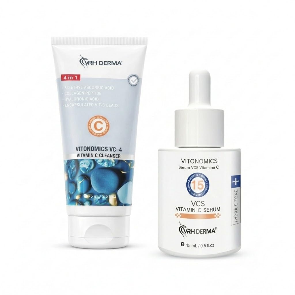 VRH Derma Vitonomics Vitamin C Glow Kit | 4-in-1 Face Cleanser & 15% Vitamin C Brightening Serum Duo | Skin Brightening, R... - Review, Price and Buying Guide