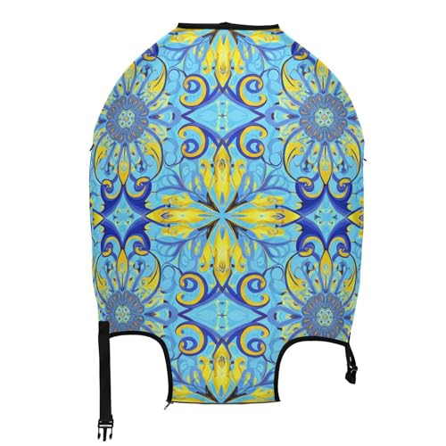 Joisal Floral Swirling Suitcase Cover Cute Luggage Protector Washable Floral Travel Essentials for Women, L, Fits 26-28 Inch Case2