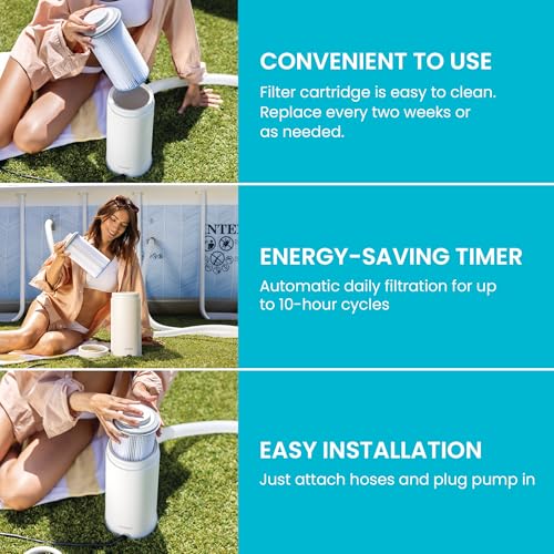 Image of INTEX Krystal Clear 530 GPH Cartridge Filter Pump for Above Ground Pools