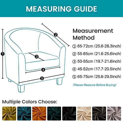 Cjc Velvet Club Chair Slipcover,Stretch Tub Chair Cover Barrel Chair Slipcover Armchair Sofa Cover Removable Elastic Furniture Protector,2-Piece Arm Chair Covers For Living Room(V-Grass Green,1Pc) #TOP5
