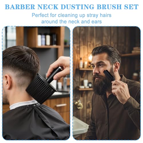 Friseur Bürste, 3 Stück Nackenpinsel Friseur Barber Bürsten Nackenbürste, Schwarz Haarpinsel Friseurpinsel Professioneller Nylonpinsel für Haarschnitt & Styling Essentials Friseurwerkzeug
