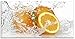 Produktbild ARTLAND Glasbilder Wandbild Glas Bild einteilig 100x50 cm Querformat Früchte im Wasser Obst Orange Frucht Cocktails Bar Modern T5UI