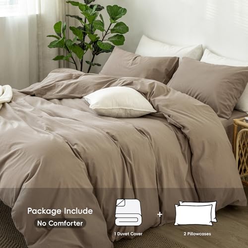 Image of MooMee Duvet Cover Set 100% Washed Cotton Linen Like Super King