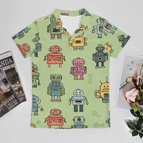 Boys' Classic Polo Shirts Short Sleeve Moisture-Wicking Golf & Tennis Shirts for Youth Teens Colorful Ghosts for Halloween3