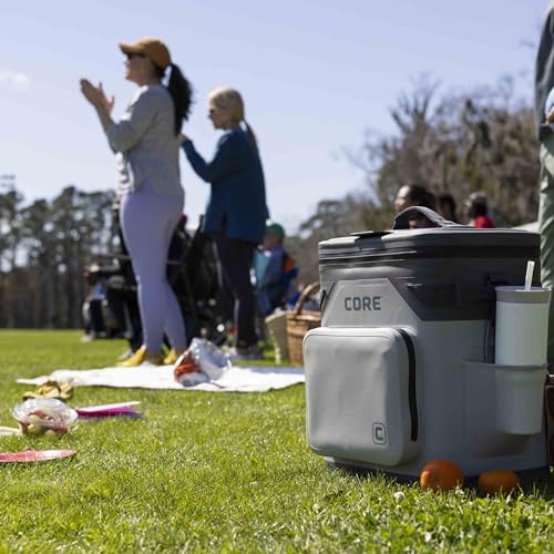 Image of CORE Magnetic Leak Proof Soft Cooler with Waterproof Zipper | Insulated Bag Portable Ice Chest Box | Best Soft Cooler for Food & Beverages for Tailgating, Car Camping, Travel, and Family Beach Picnics