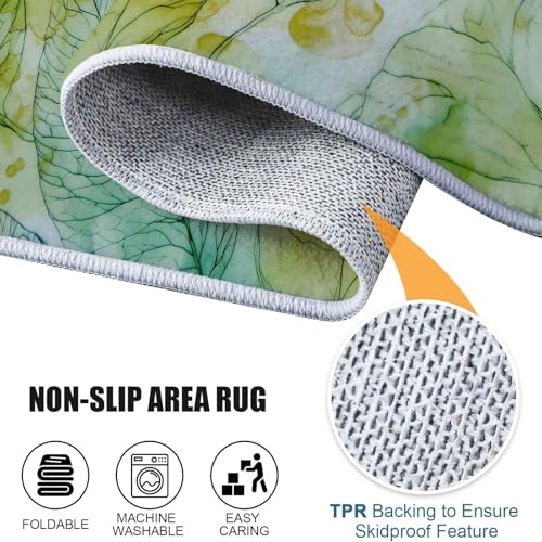 Tapis doux à poils courts antidérapant vert clair 160x220cm lavable - 6