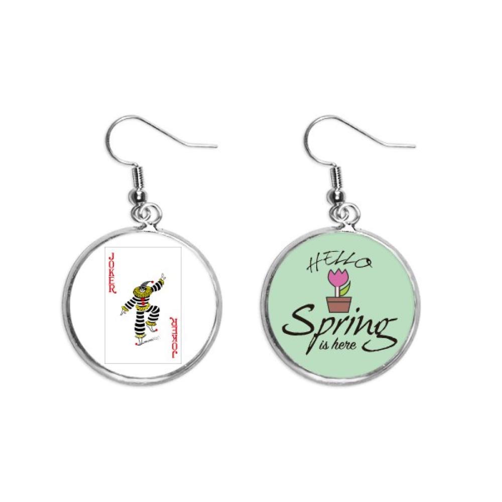 Pendientes de Red Joker con patrón de cartas para joyería de primavera 5