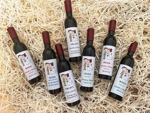 Sacacorchos Personalizados (Pack 40 unidades) DETALLE INVITADOS BODA personaliza con tu nombre y fecha y Color de Letra