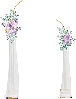 Wedding Arches Metal Arch Backdrop Stand Set of 2 Gold Curved Top Weddin...