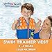 SwimSchool New & Improved Swim Trainer Vest, Flex-Form, Adjustable Safety Strap, Easy on and Off, Small/Medium, Up to 33 lbs., Blue/Orange