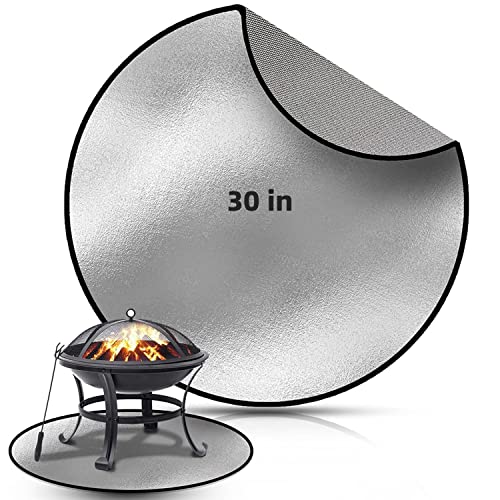 Braseros Exterior Alfombrilla para Fogatas 76 cm, Alfombra Ignifuga Barbacoa Exterior, Alfombrilla Redonda para Fogatas 30in, Tapete para...