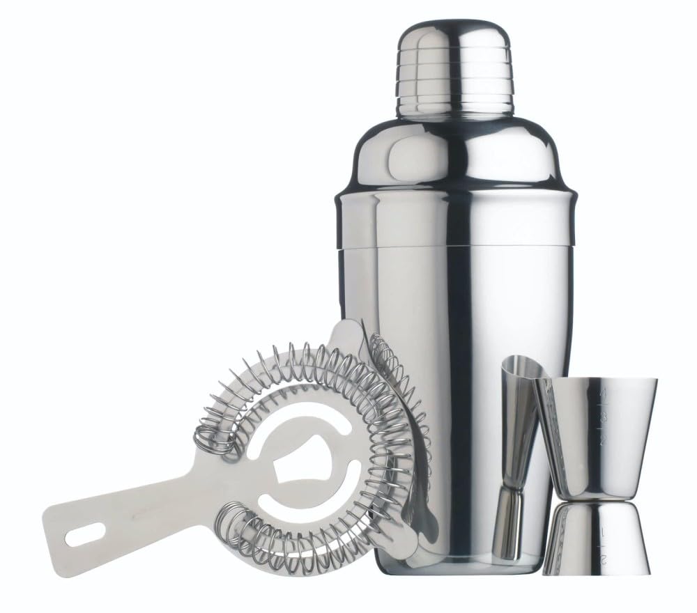 Barcraft Stainless Steel 3 Piece Cocktail Set from B&Q