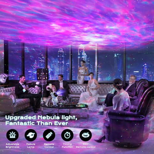 LPONGPOCUI Astronaut Galaxy Projector Starry Night Light, Astronaut Light Projector with Nebula, Space Star Projector with Timer & Remote Contro, Room Decor Aesthetic Best Gift for Children & Adults - Image 3