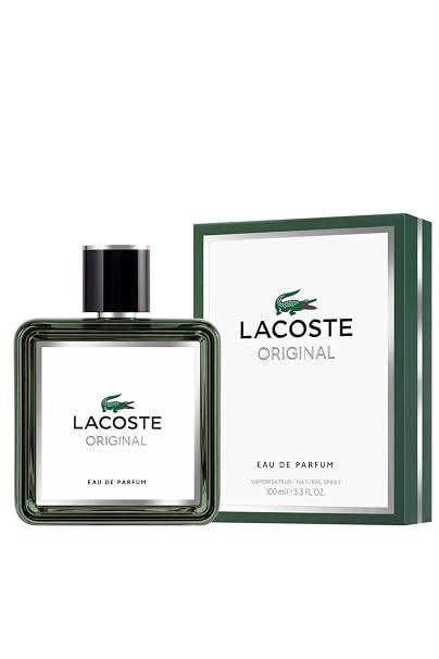 لاكوست - أو دو برفيوم أصلي - عطر رجالي - فوجير وودي أمبيري - مع روائح الفلفل الوردي واللافندر وخشب الصندل - 3.3 فل أوز