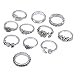 Produktbild Brishow Vintage Silber Ringe Boho Knöchel Ring Kristall Stapelring Set Retro hohle geschnitzte Blumen Ringe für Frauen und Mädchen (11 Stück)