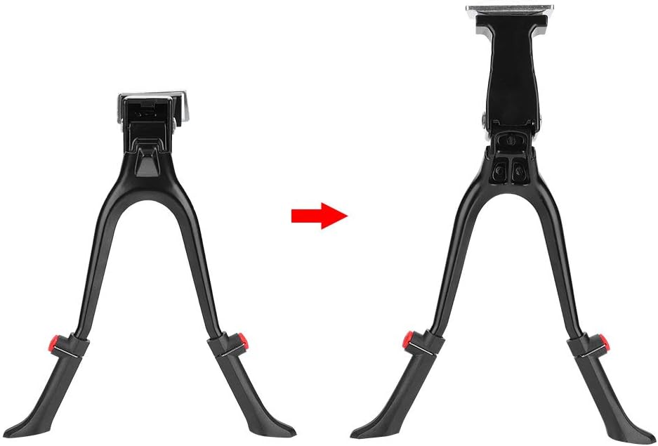Bicycle Kickstand Stand, Double Leg Design, NonSlip Sole, Heavy Duty Support, Cruiser Bike Compatible, 24-28 Inch Bicycle, Black, for Home, Garage, Yard, Office, Gym, Bicycle Shop, Repair Shop, Outdoor Activities