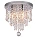 Hile Lighting KU300107 Crystal Chandeliers Flush Mount Ceiling Light Lamp,Diameter 11.0 Inch Height 11.8 Inch, 3 Lights