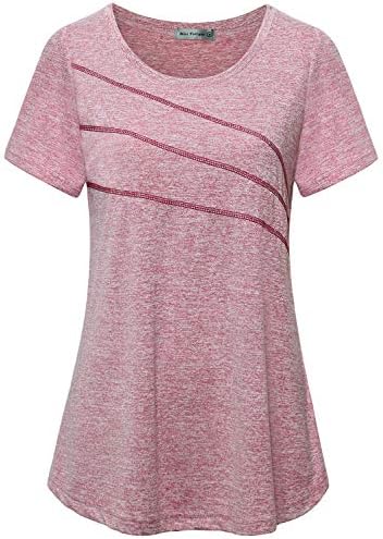 Miss FORUNE Womens Workout Clothes Under 10 Petite Active Wear Yoga Tshirt Wicking Cool Plain Breathable Wrinkle-Free Round Neck Casual Work Out Sporty Tee Shirts for Women Gym Clothes Red s