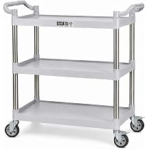 GSW C-23WM Foodservice Plastic Utility Cart with Stainless Steel Tubing
