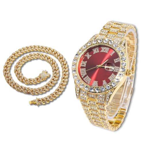 Montre diamant iced out au cadran vert ou bleu pour vos soirées branchées