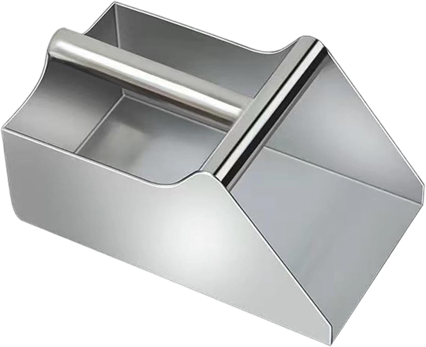 Generic Stainless Steel Dustpan with Handle Collector Handheld Scooper Manual Spade Scoop for Soybeans Outdoor Commercial Use Farm, 28cmx25cmx12cm