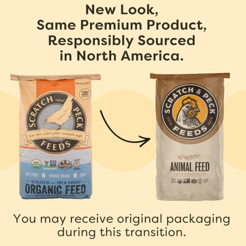 Scratch and Peck Feeds Organic Layer Chicken Feed with Corn for Chickens and Ducks - 25-lbs - Non-GMO Project Verified, Always Soy Free - 1004-25