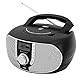 Soundmaster SCD1700SW tragbares DAB+ Radio mit CD-Player, MP3 Hörbuchfunktion, USB-Anschluss, UKW-Radio, Kopfhöreranschluss & Einschlaffunktion