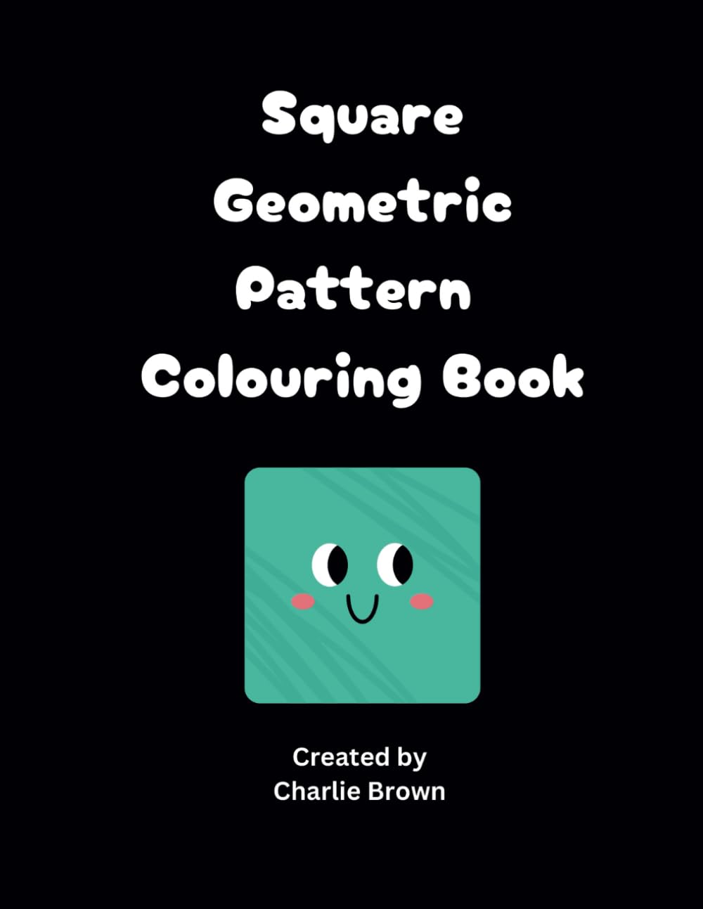 Square geometric shapes colouring book, bold, easy, Relaxing colouring book for all ages