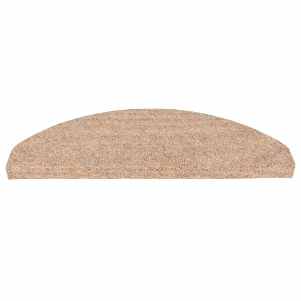 vidaXL Tapis d'escalier Auto-adhésifs 20 pcs Beige 65x22,5x3,5 cm, Bande de roulement, Tapis de Bande de roulement d'escalier, Couvre-Marche d'escalier