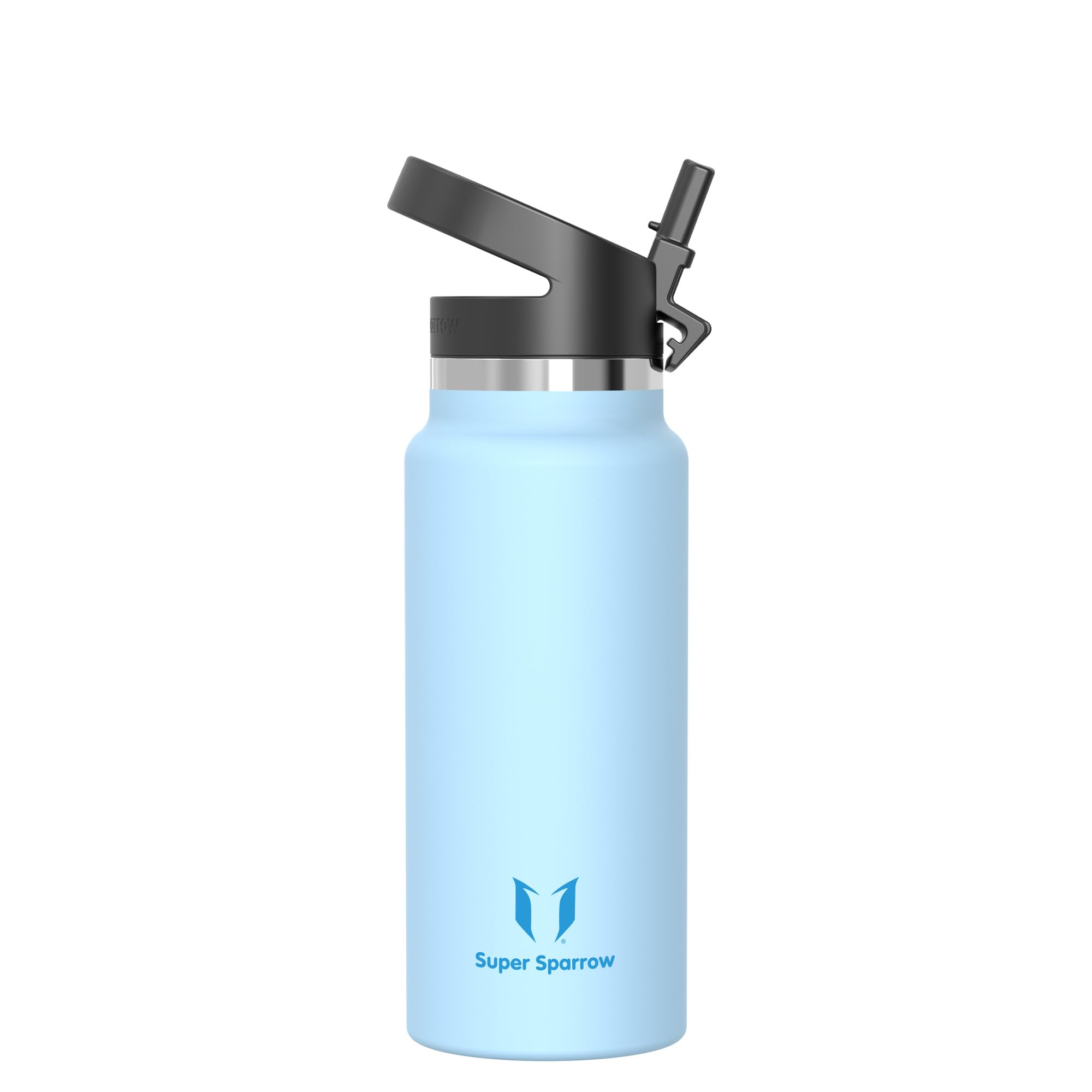 Super Sparrow Borraccia Termica - 500ml, 750ml, 1000ml, 1.2L, 1.5L- SwivelSip Inox Bottiglia - Senza BPA Borracce Termiche, Borraccia Ergonomica per Bambini, Sportiva, Bici, Campeggio, Palestra