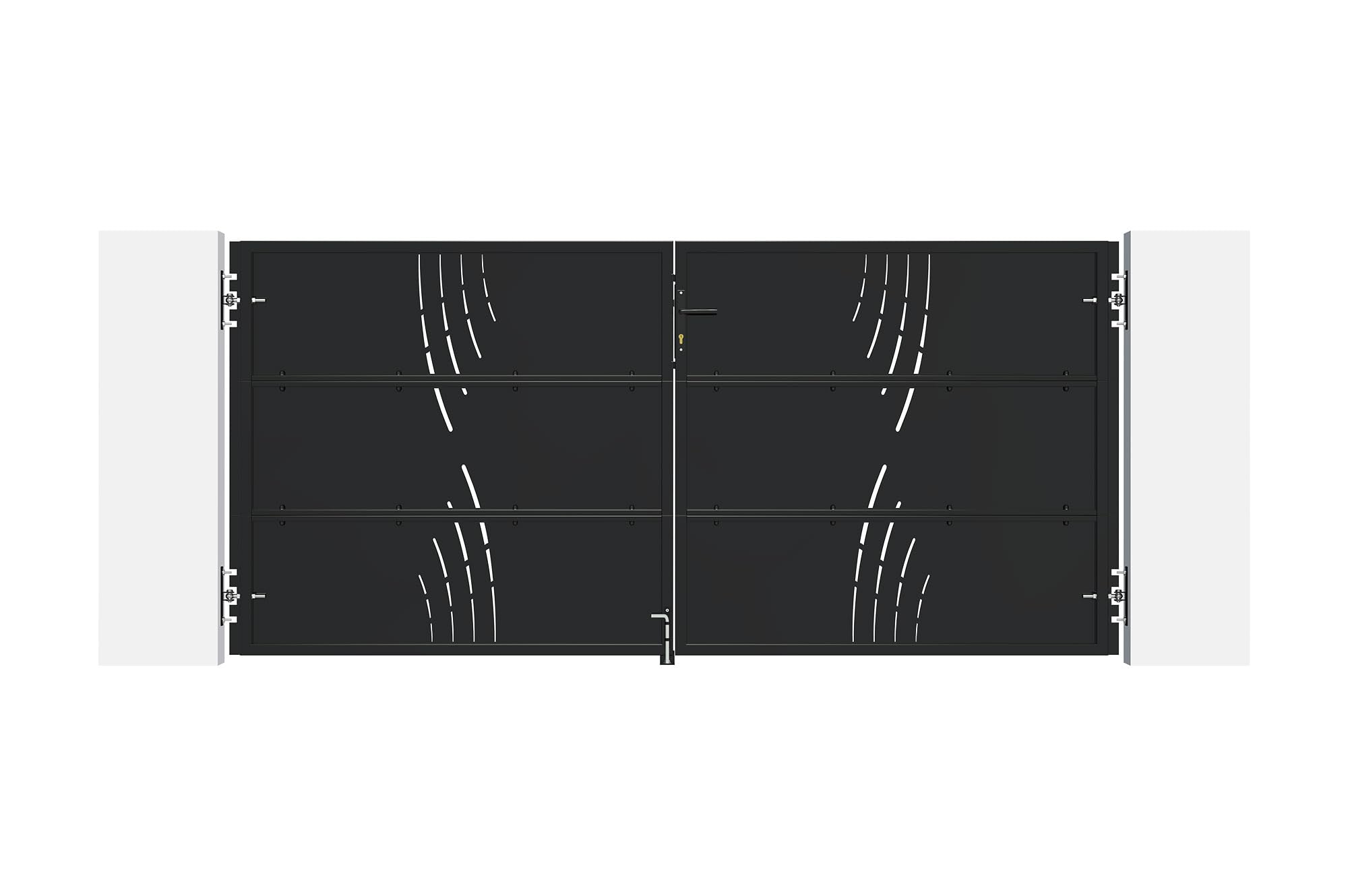 Casanoov Portail acier noir mat 3m NALI VELETA H.160cm