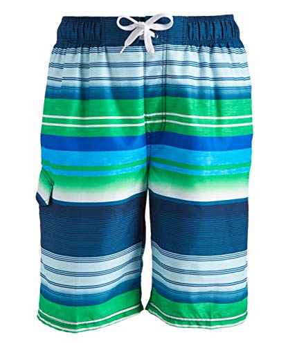 Kanu Surf Men's Miles Swim Trunks (Regular & Extended Sizes), Victor Navy/Green, X-Large