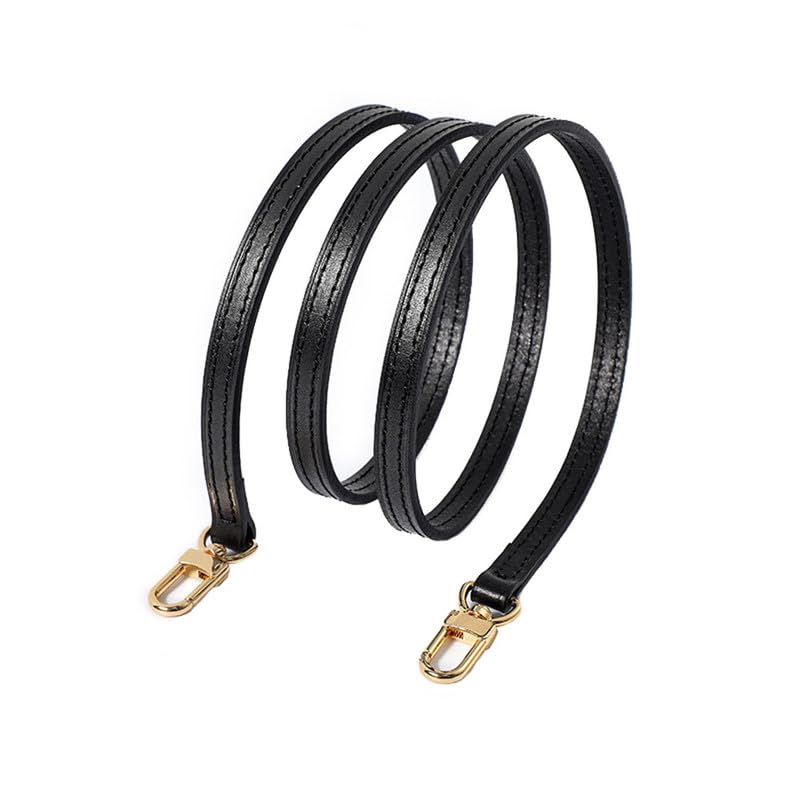 Sangle de remplacement en cuir 1cm x 115cm pour sac à main avec fermoir doré