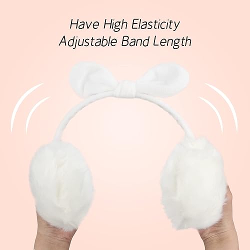 Miniatura 3 de POXIMI Orejeras de invierno para mujer, diseño de esquí, ajustables, para orejas con lazo, calentador de orejas para exteriores, forro polar