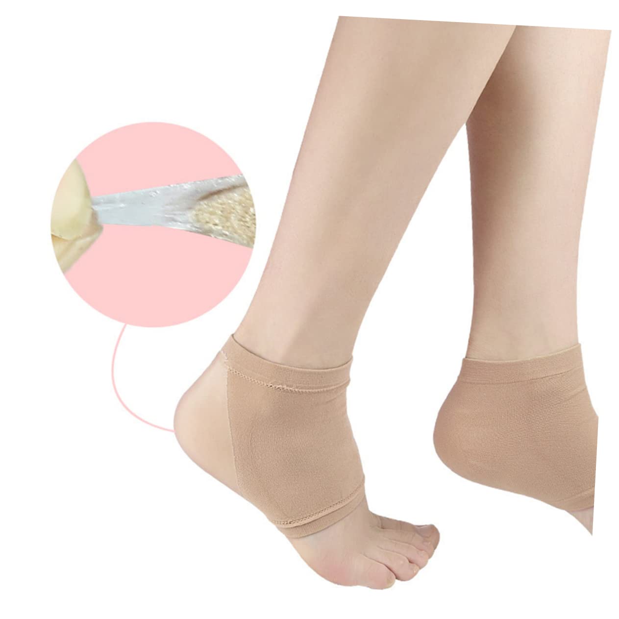 Beavorty 3 Pairs Seamless Toe Socks for Women Gel Heel Sleeves Ankle Socks Moisturizing Effect for Plantar Relief