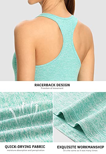 Image of Air Curvey Workout Tank Tops for Women Yoga Racerback Tanks Athletic Quick Dry Activewear 4 Pack