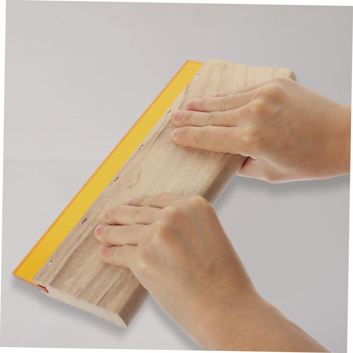 STOBOK Raschietto per Serigrafia Manico in Legno, Set, Gomma e Tessuto, Angoli Arrotondati, Resistente e Compatto per Stampa Manuale e Grafica