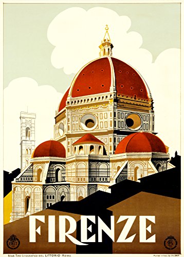 Vintage viaggio Italia per Firenze C1930 250 gsm lucido arte della riproduzione A3 poster