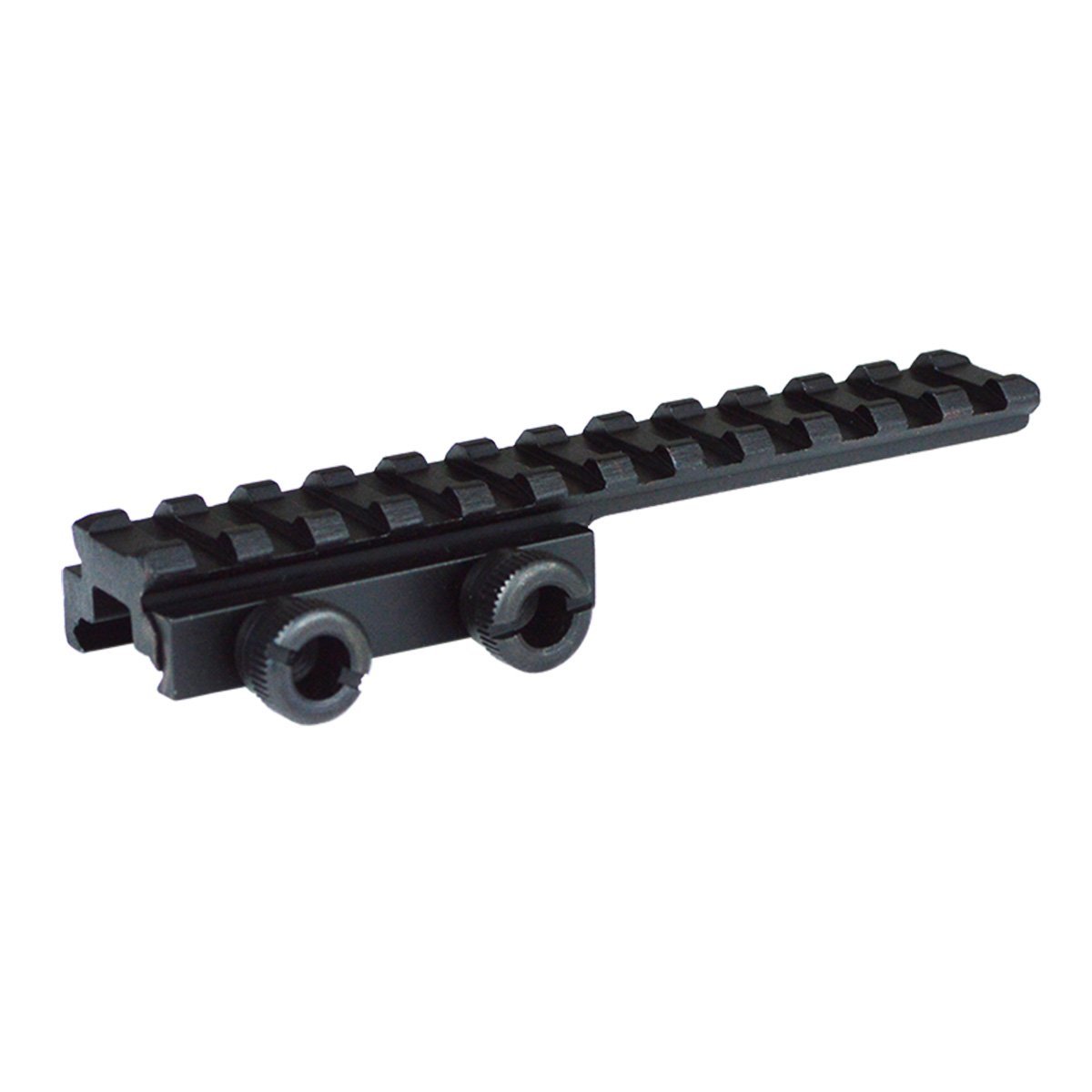 BridgeMount Rail Tactical Picatinny Cantilever .5" Riser, 5" Long, 12 Slots, Complete with Steel Nut and Thumb Bolt, BM1205EXBT, Black
