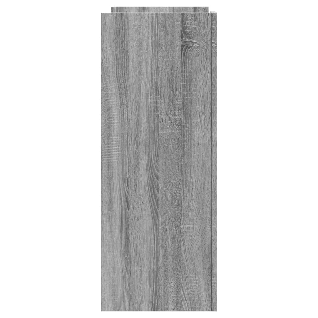 Mesa consola clásica de madera para salón y pasillo con práctico espacio de almacenamiento y soporte de pared, color gris, 100 x 35 x 90 cm