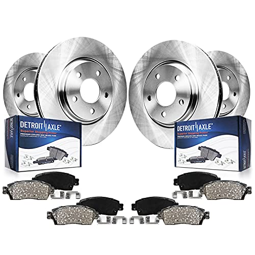 Detroit Axle - Brake Kit for 14-20 Nissan Rogue, 17-22 Rogue Sport, Front and Rear Disc Brake Rotors Ceramic Brake Pads 2014 2015 2016 2017 2018 2019 Replacement