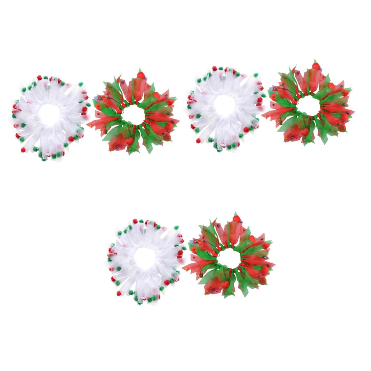 Collares Navideños con Lazo Regalo para Mascotas Pack 6 Corbatines Elásticos de Fiesta